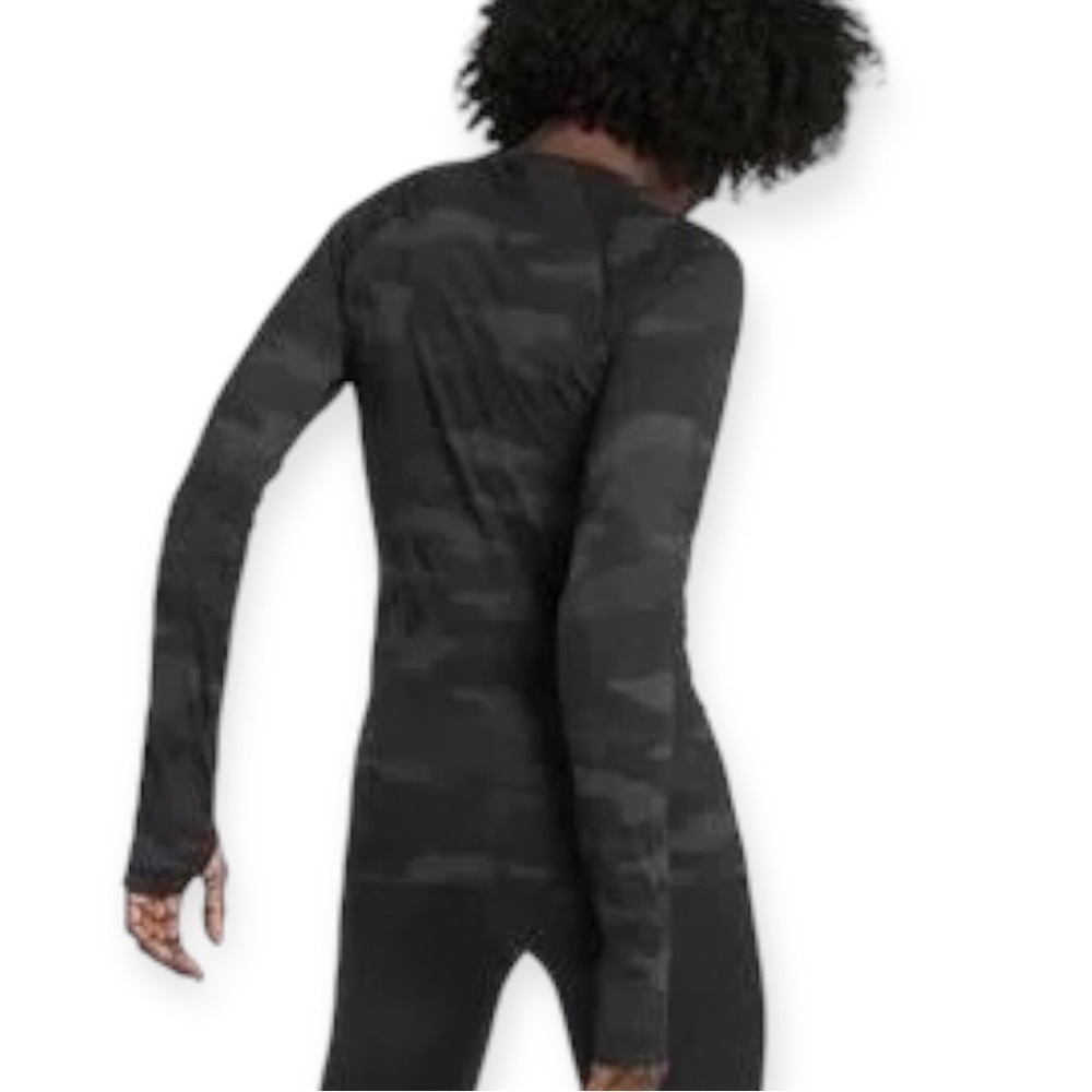 Athleta Back Speedlight Black Camo Longsleeve - Picture 2 of 4